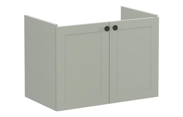 VitrA Root Classic 80cm 2 Door Wall Hung Washbasin Unit - Matt Retro Green